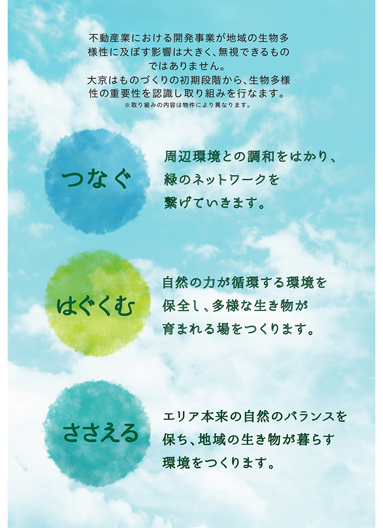 大京の 生物多様性保全 の取り組み 大京